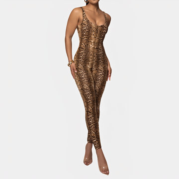 Elaine - Stilvoller Bedruckter Bodycon-Jumpsuit