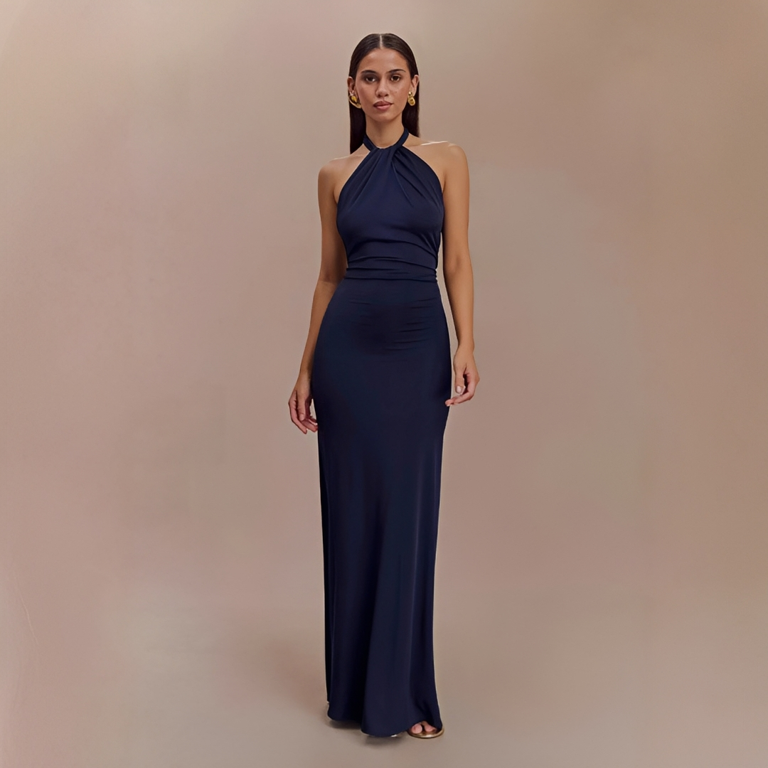 Mabel - Elegantes Maxikleid mit offenem Rücken