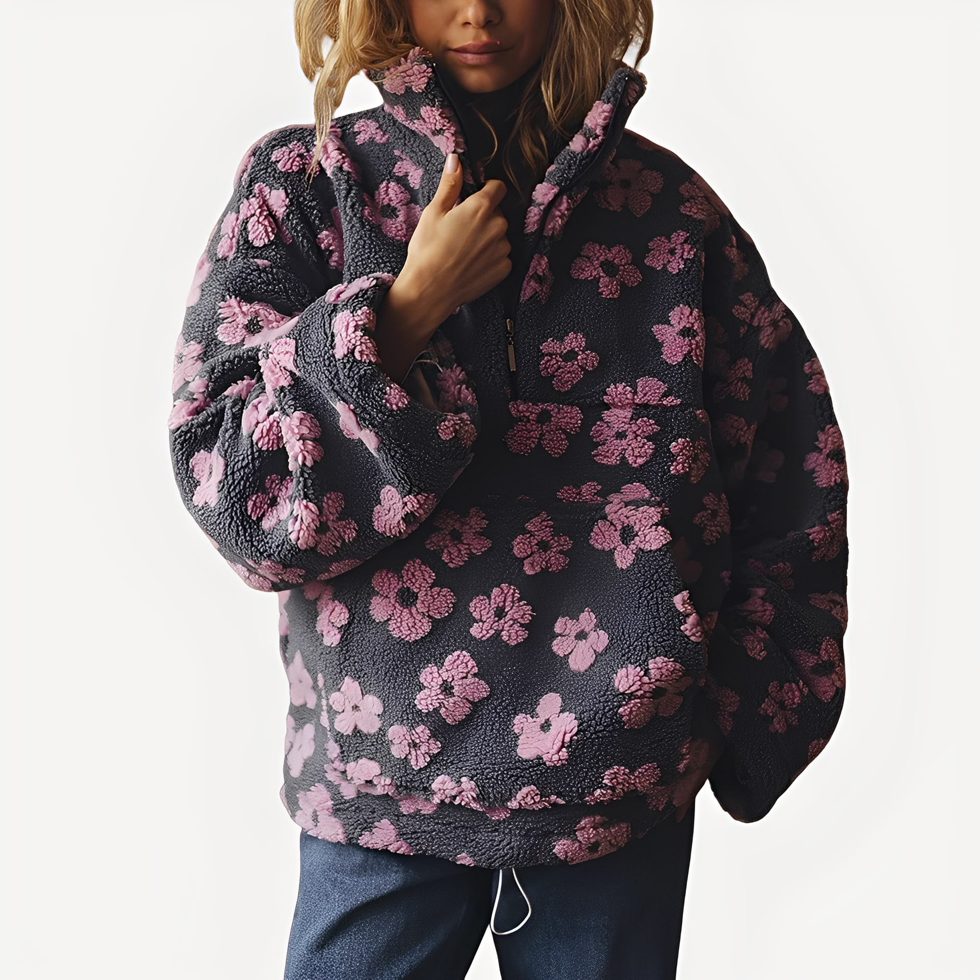 Elizabeth - Moderner Pullover mit Blumendesign