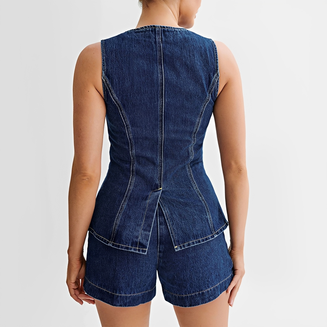 Collin - Modisches Weste-Shorts-Set
