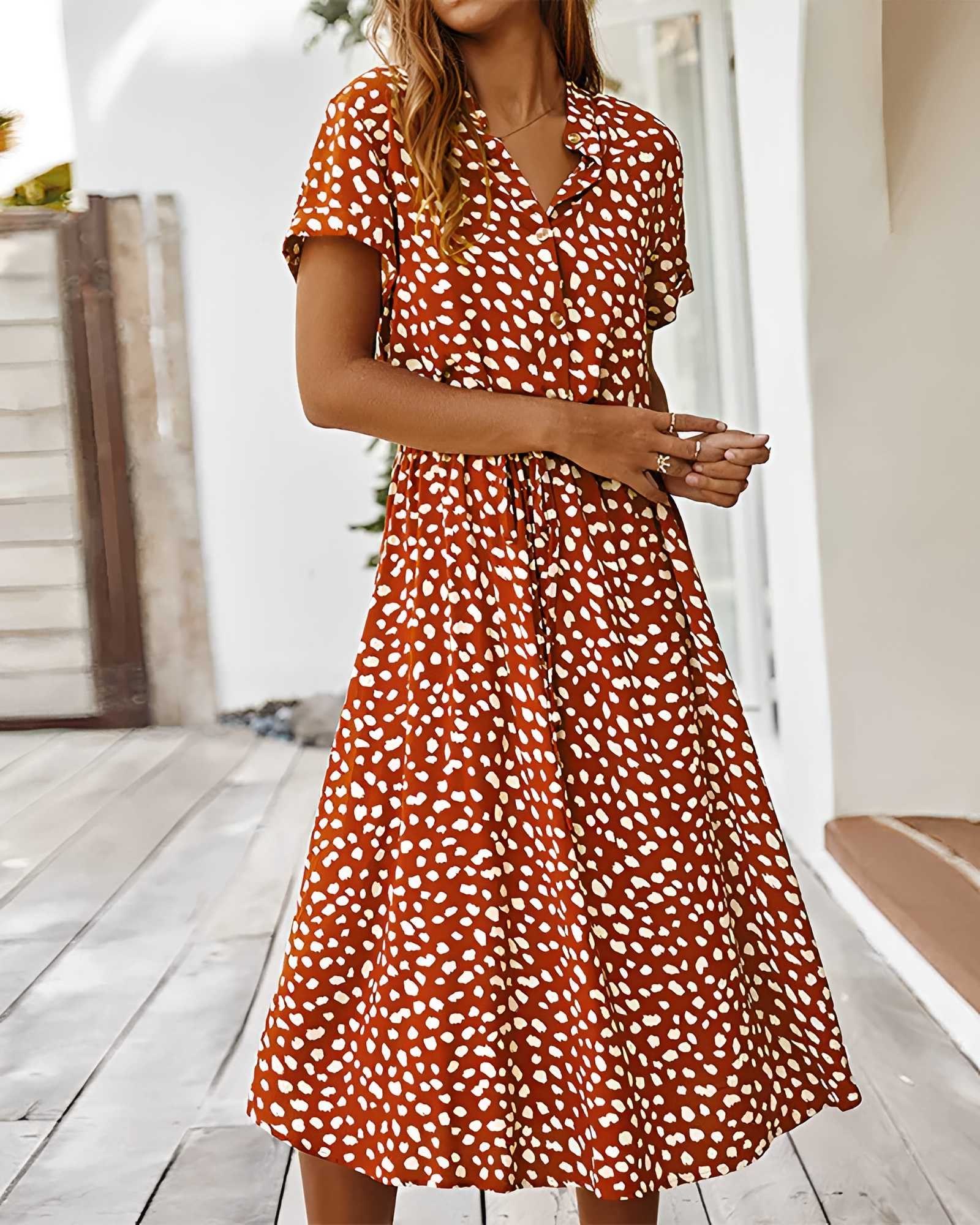 Shannon - Elegantes Midikleid mit V-Ausschnitt