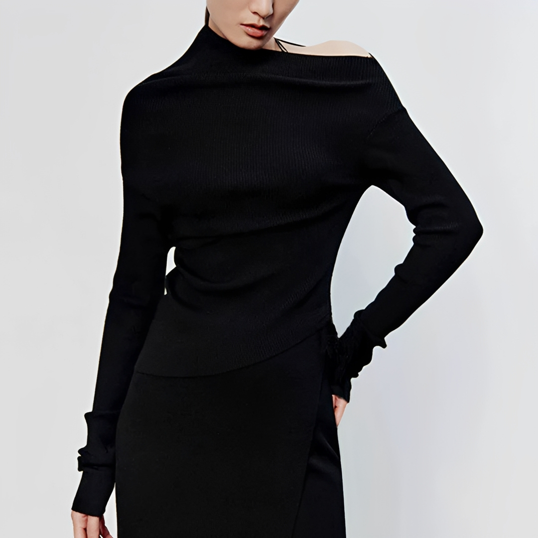 Larissa - Asymmetrisches Langarmshirt