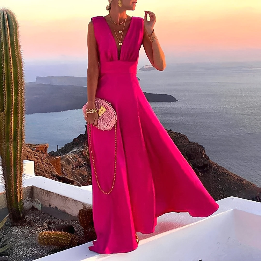 Lilyana - Elegantes Ärmelloses Maxikleid