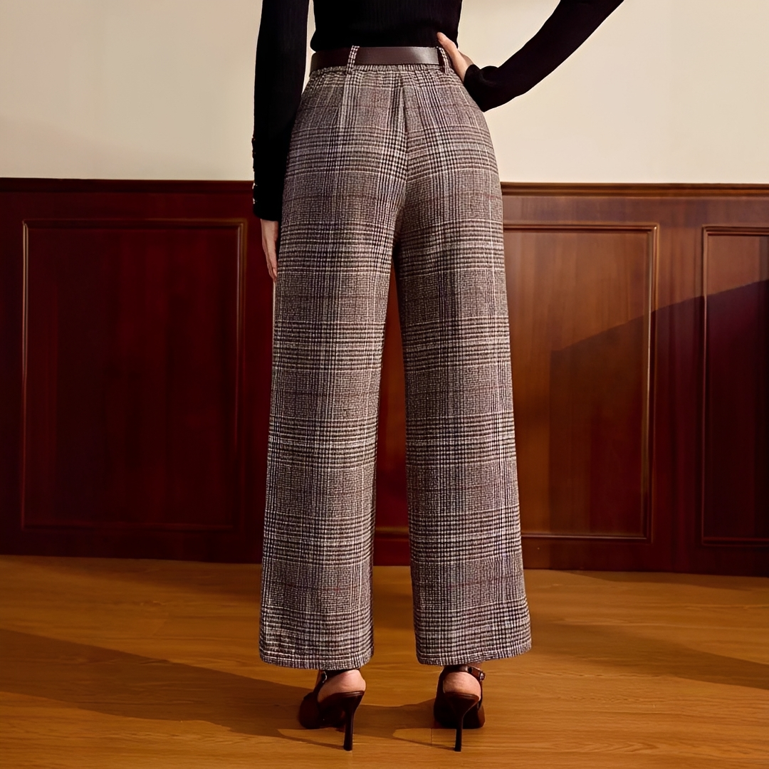Christabel - Hochgeschnittene karierte Hose
