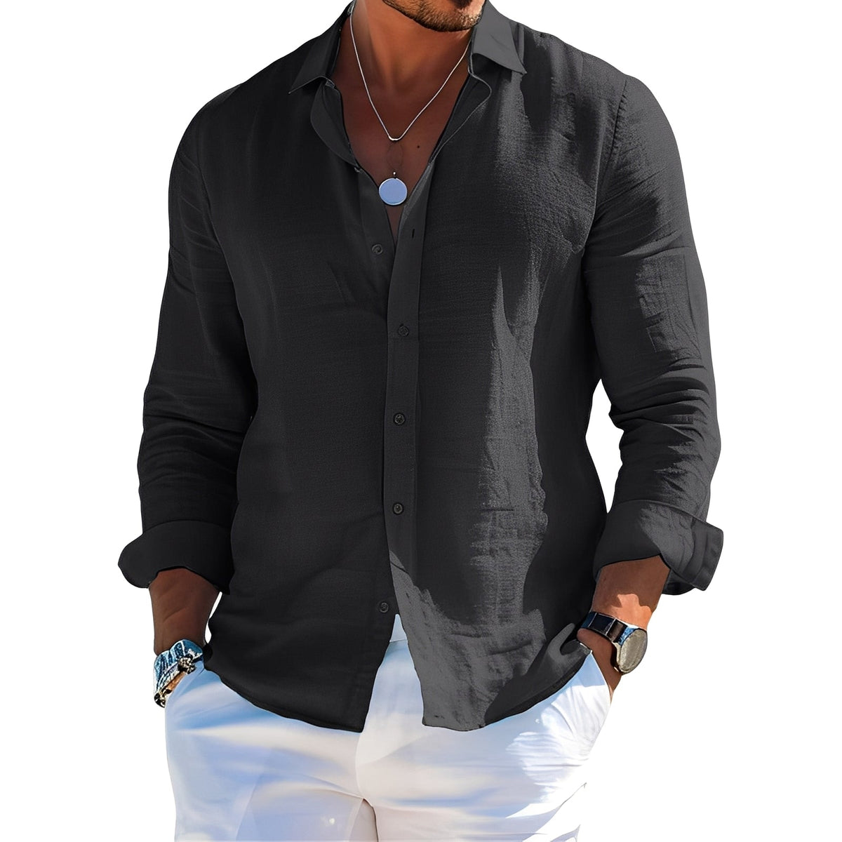 Félicien - Komfortables Langarm-Poloshirt
