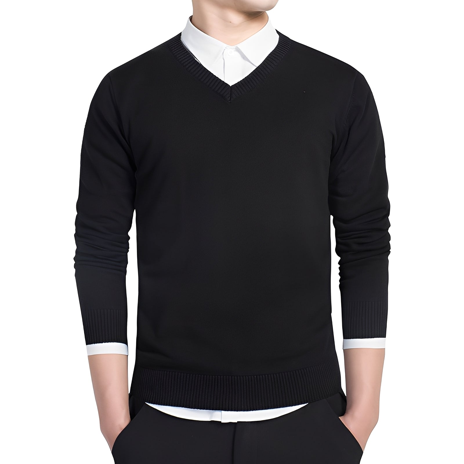 Tom - Lässiger Herrenpullover mit V-Ausschnitt