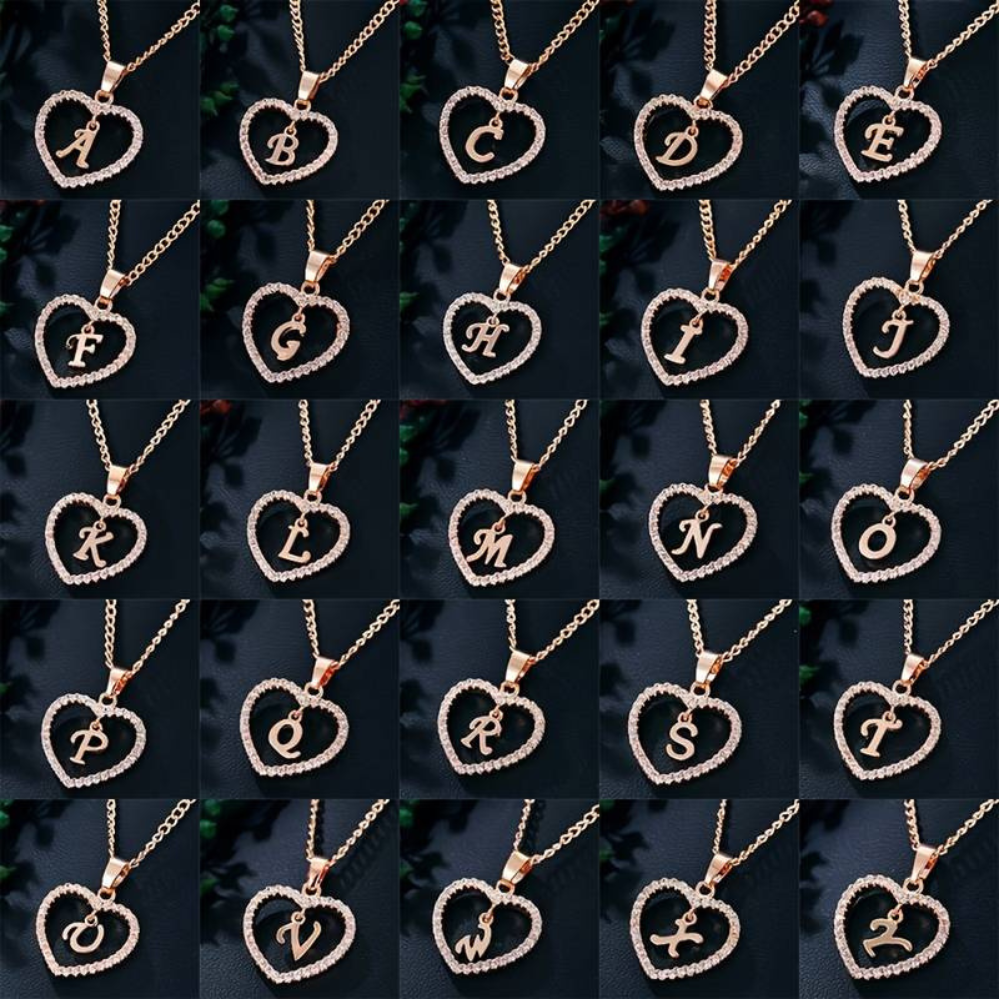 Kristall-Halsband mit Herz-Anhänger