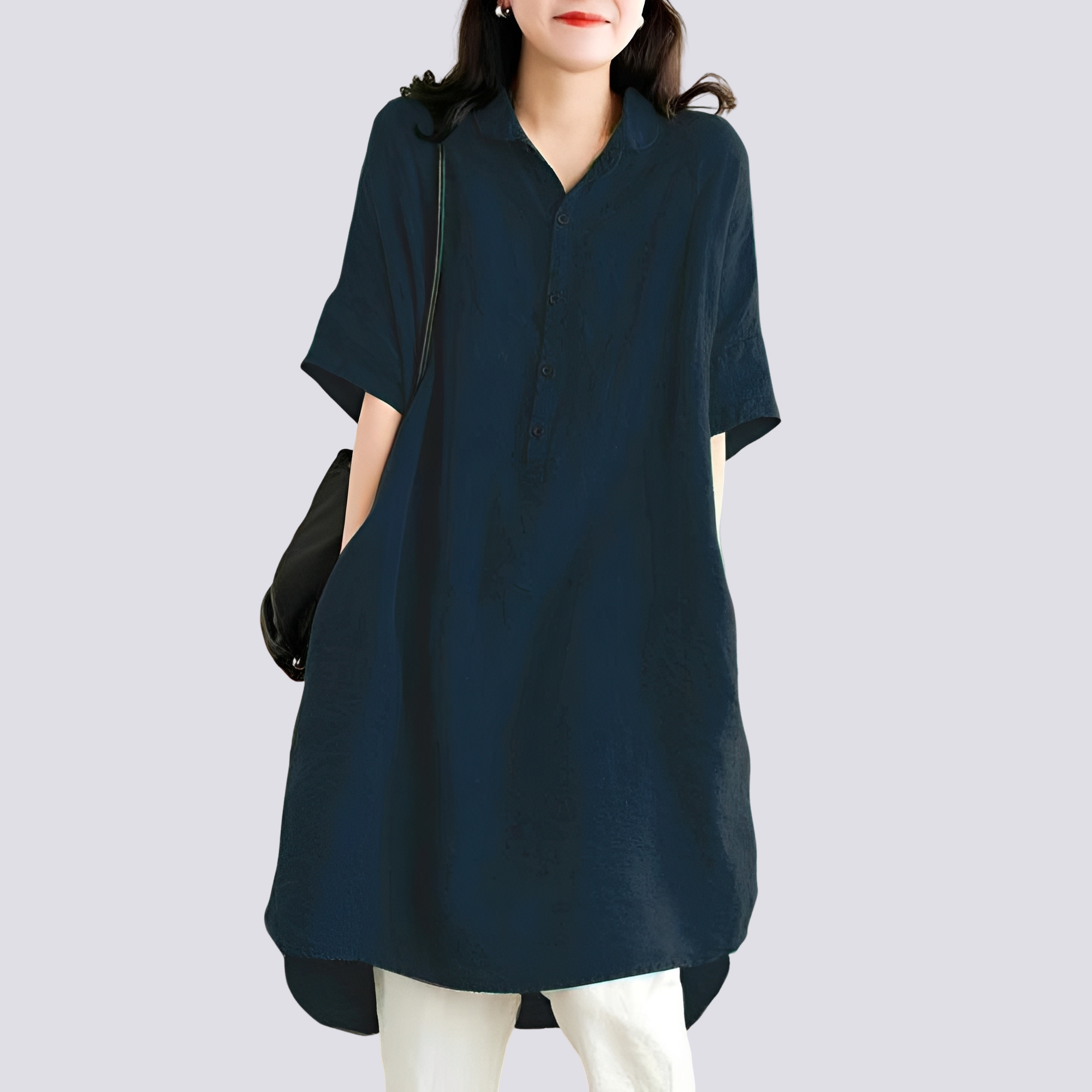 Deborah - Bequemes, locker geschnittenes Damen-Hemdkleid