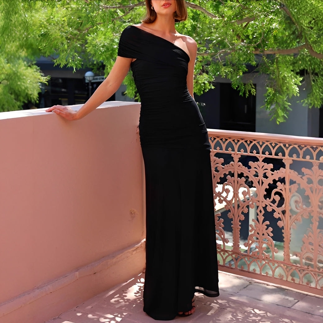 Marga - Elegantes Maxikleid ohne Schultern