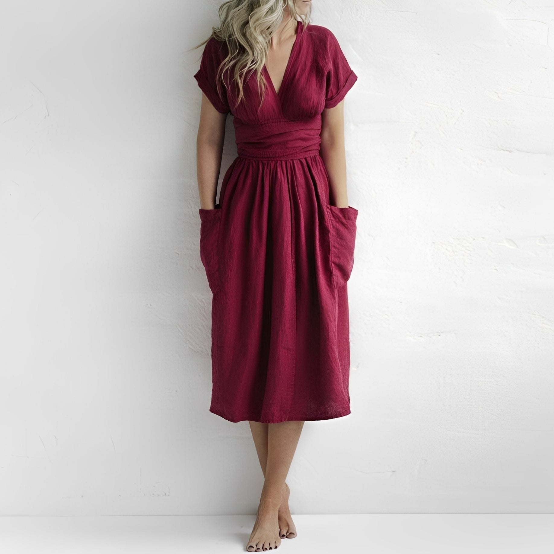 Sasha - Lockeres Wickelkleid mit Taschen