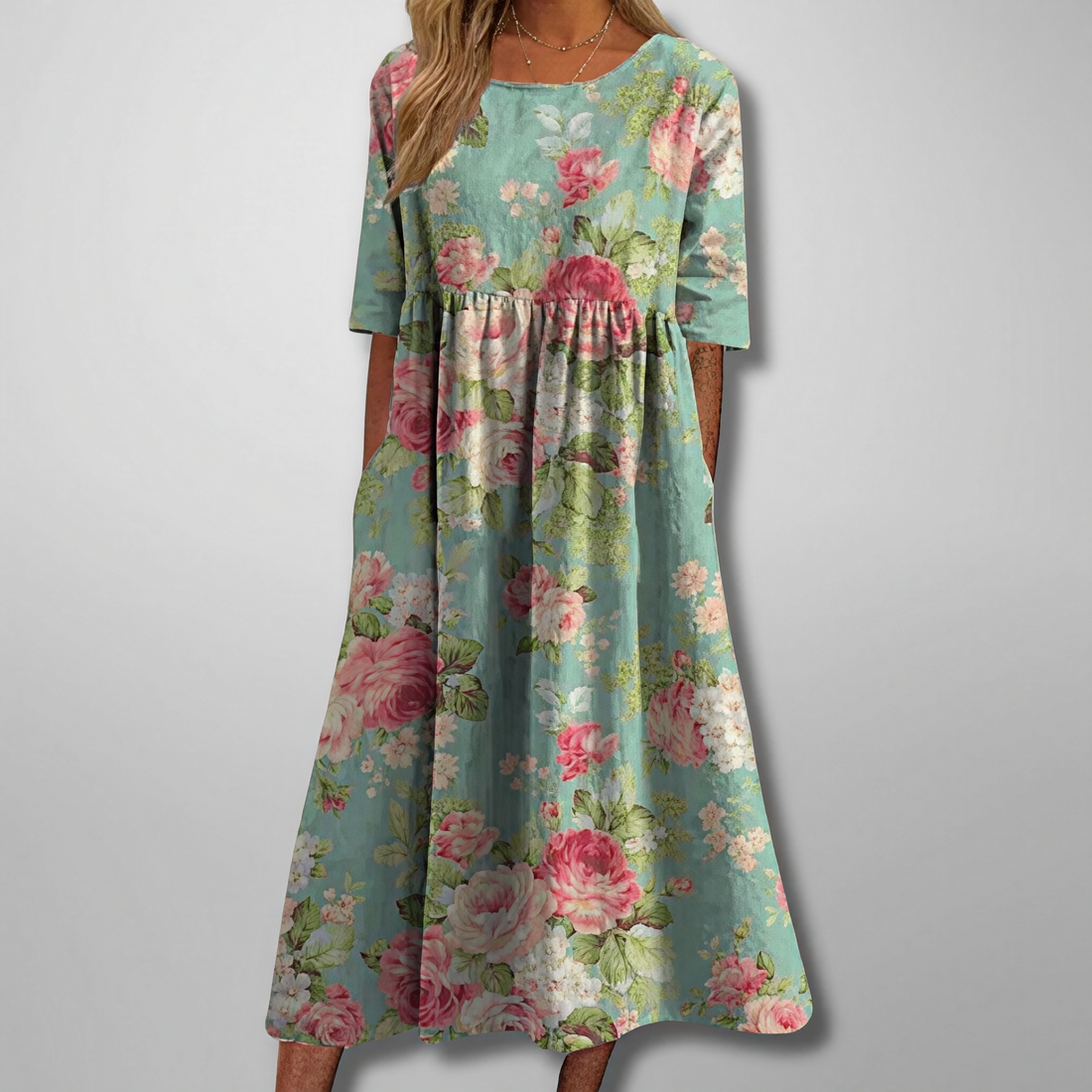 Gail – Blumiges Damen Maxikleid