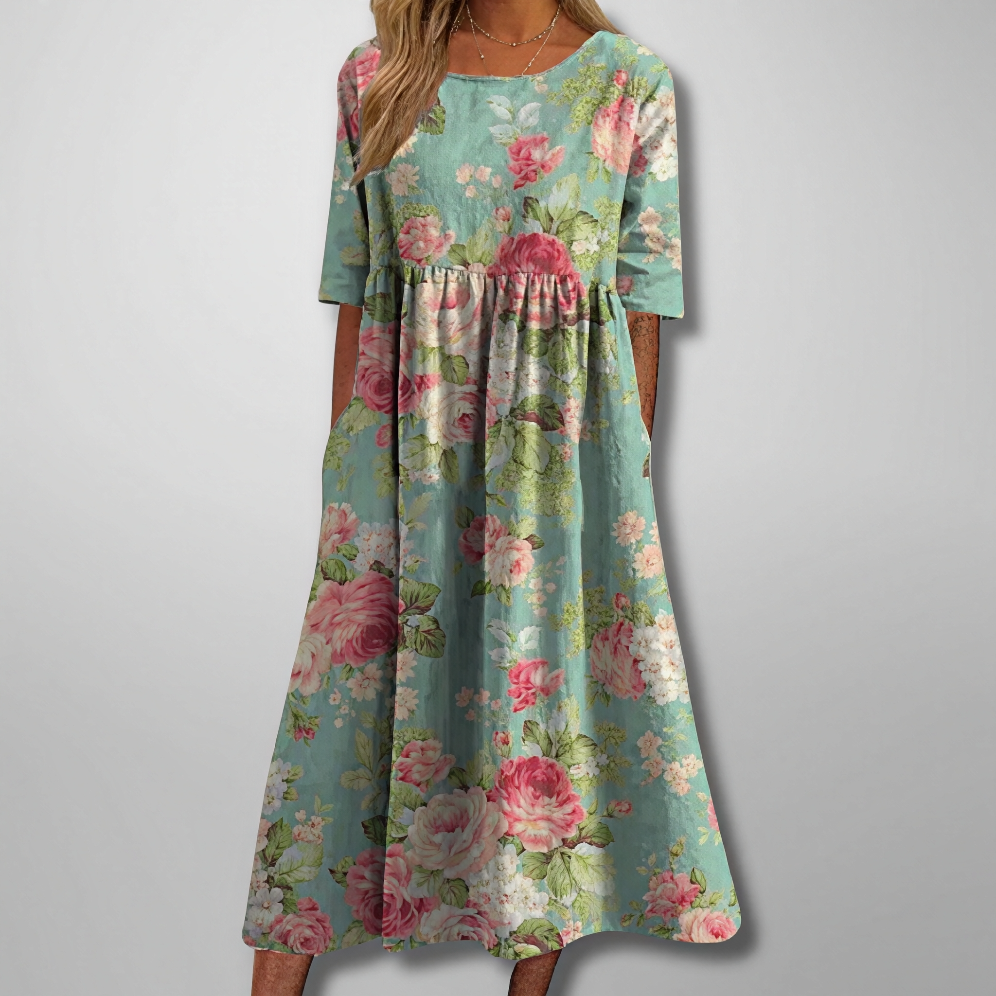 Gail – Blumiges Damen Maxikleid