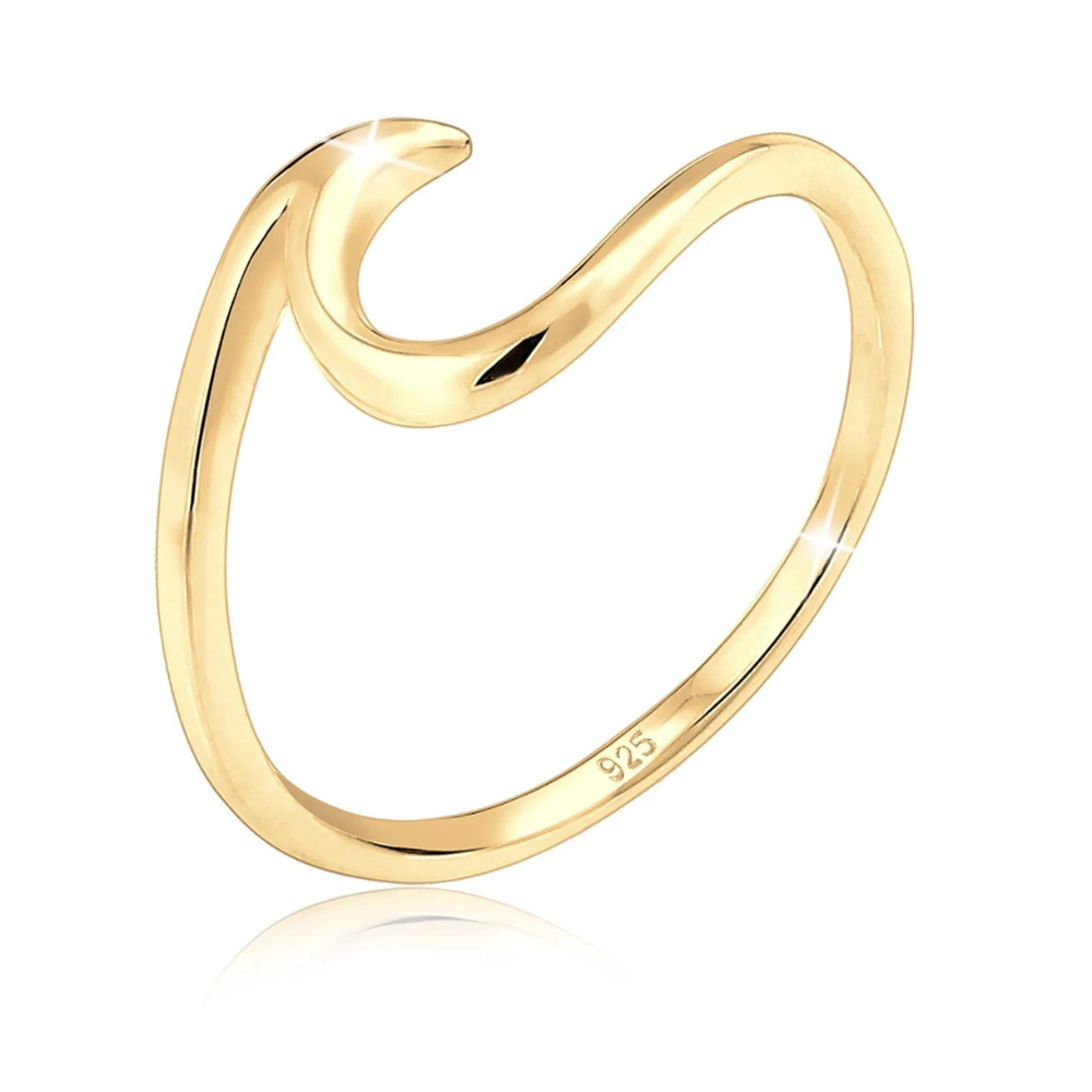 Wellenring im minimalistischen Design - Silberring in Wellenform
