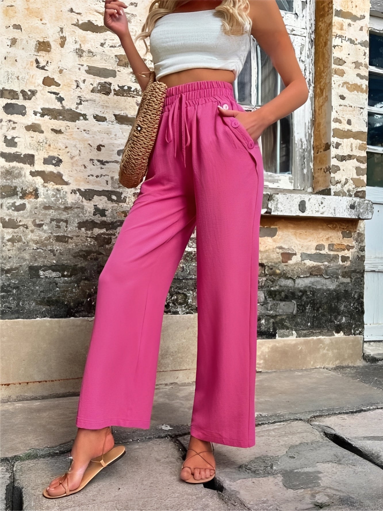 Allie - Elegante, locker geschnittene Hose mit hoher Taille für Damen