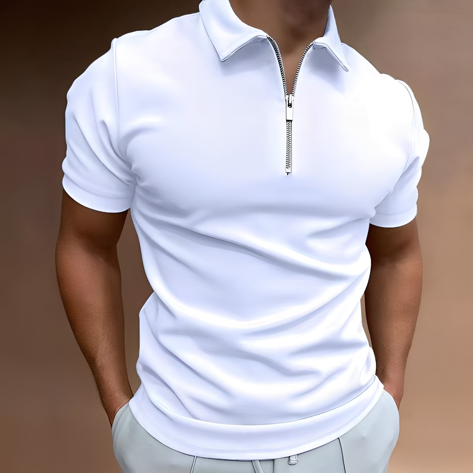 Carlos - Elegantes Herren-Polohemd mit Reißverschluss