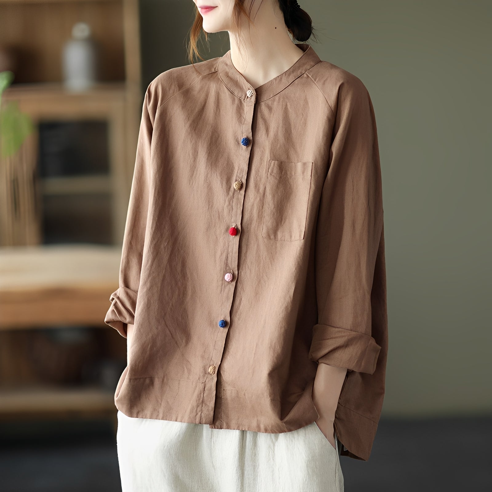 Nellie - Bequeme Bluse mit Taschen für Damen