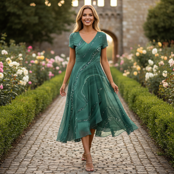 Eliana - Elegantes Kleid mit V-Ausschnitt