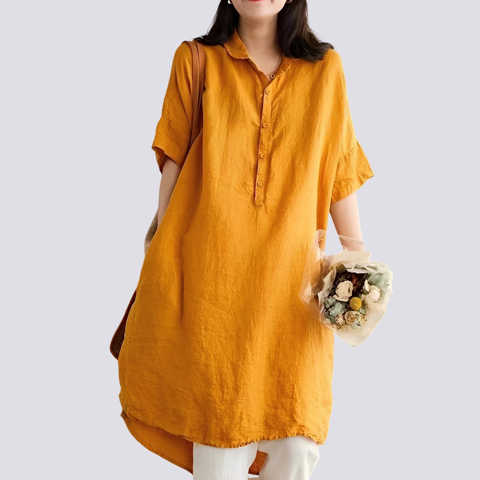 Deborah - Bequemes, locker geschnittenes Damen-Hemdkleid