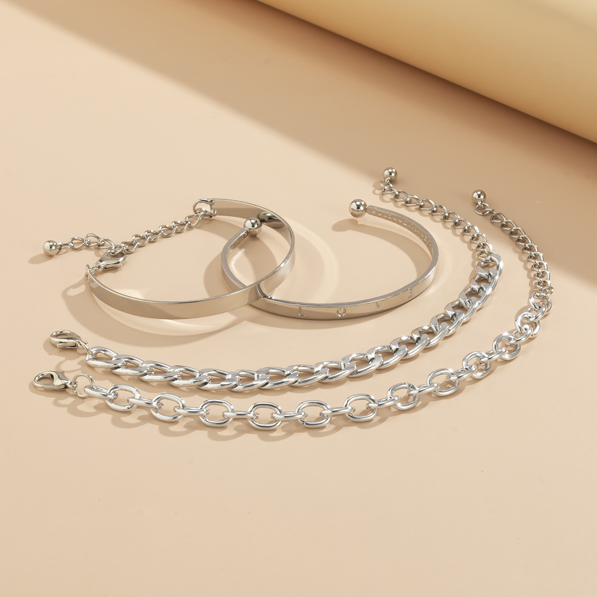4er-Set anpassbare Kettenarmbänder