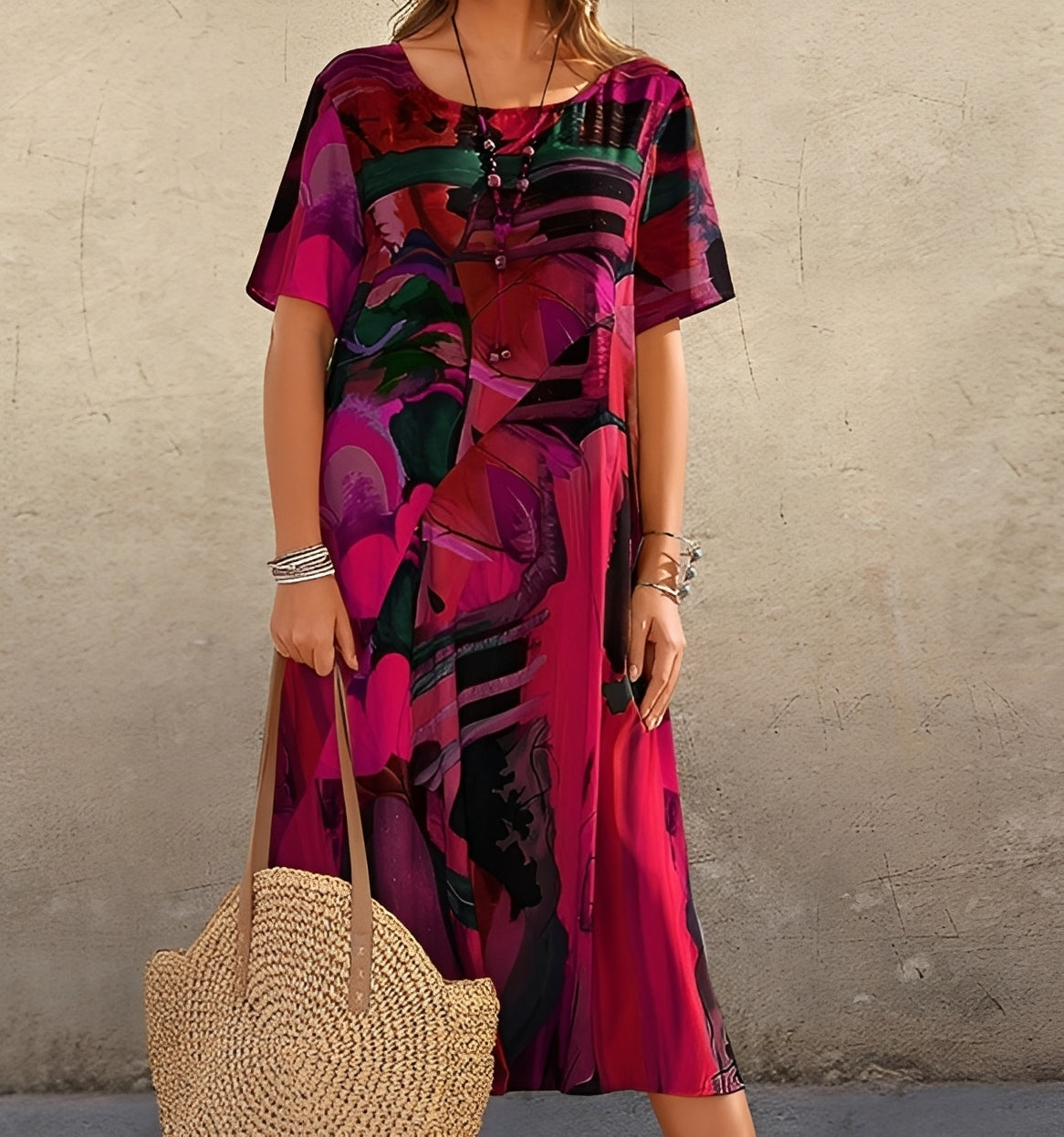 Alexa - Schickes, bedrucktes Damenkleid mit legerer Passform