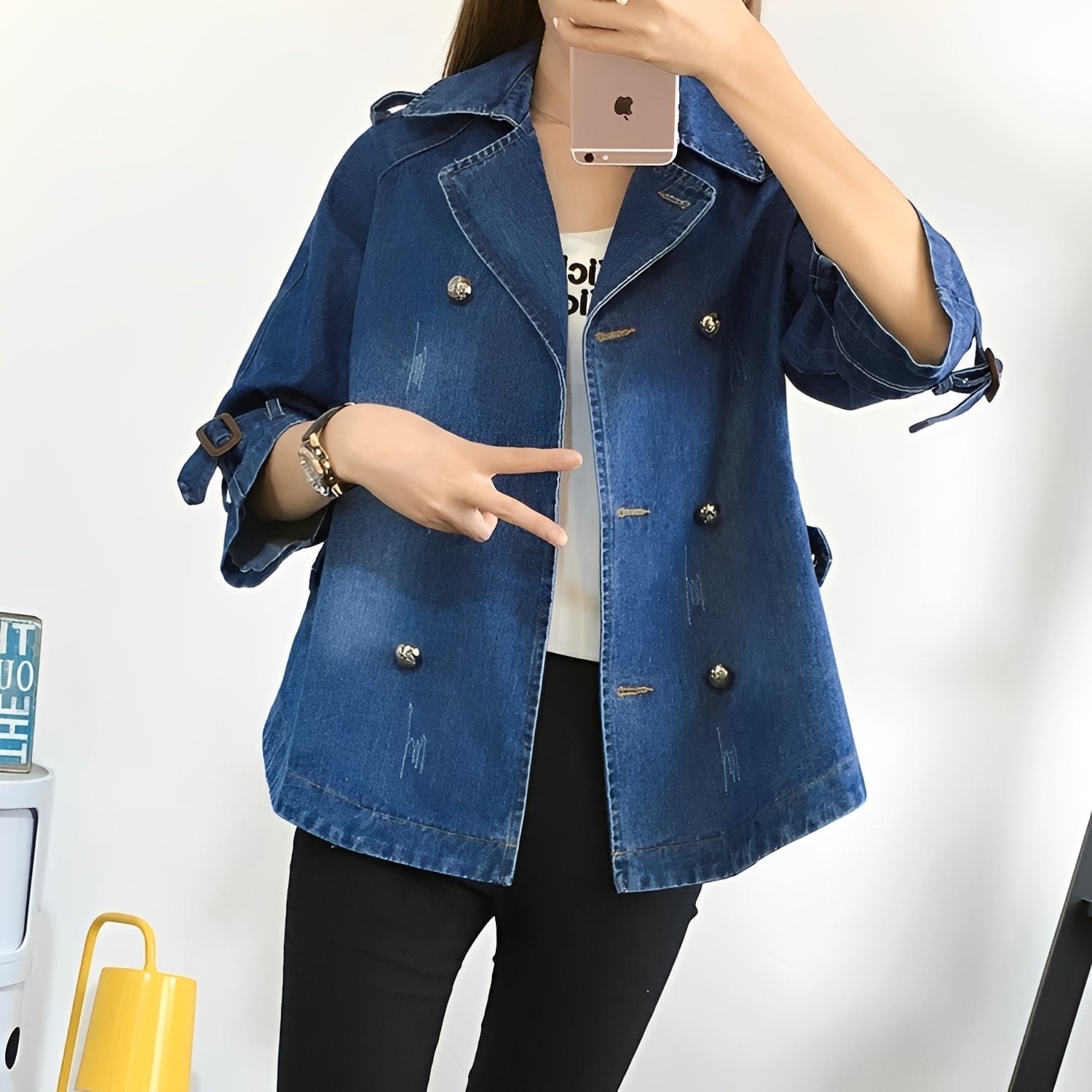 Faye - Schicker Denim-Cape-Mantel
