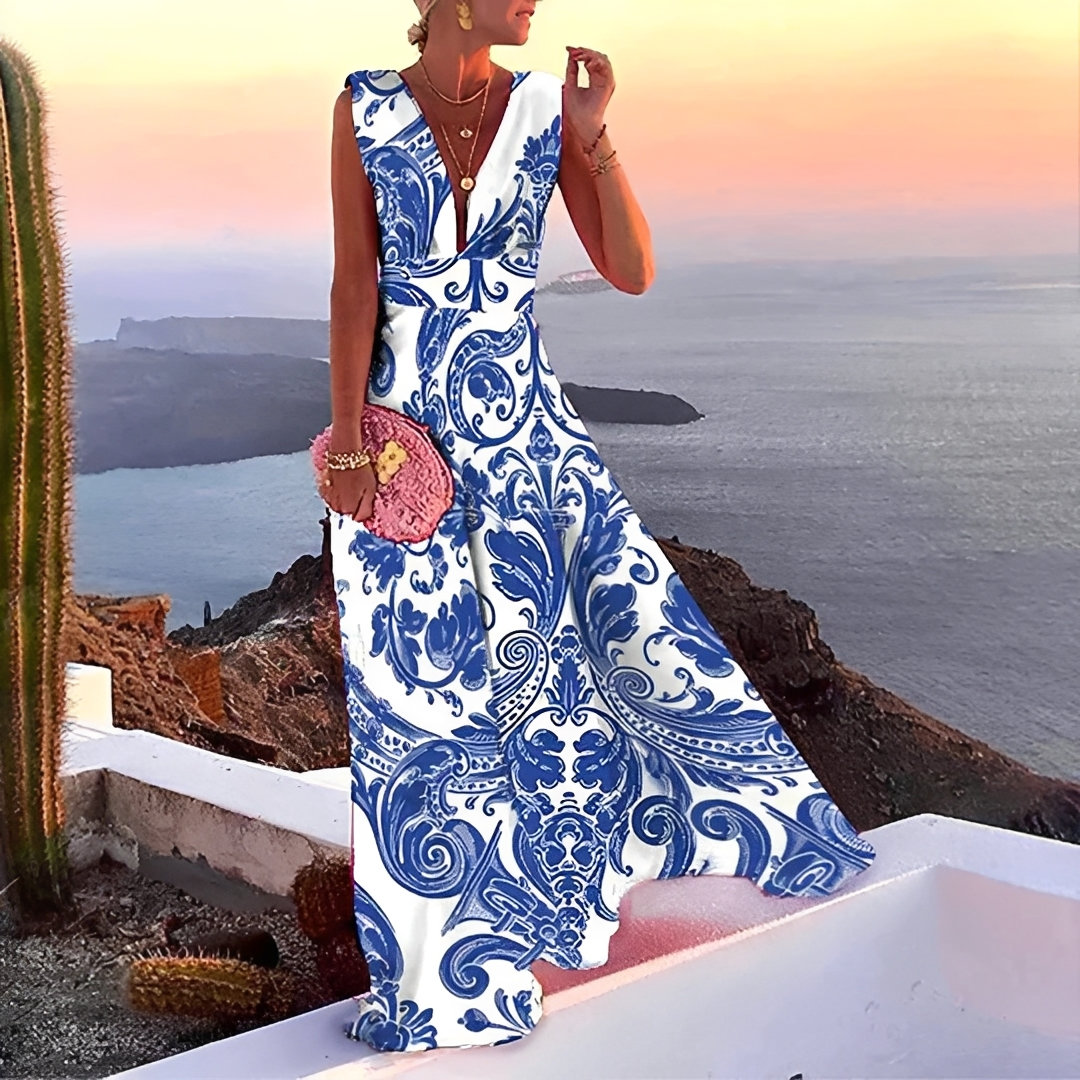 Lilyana - Elegantes Ärmelloses Maxikleid