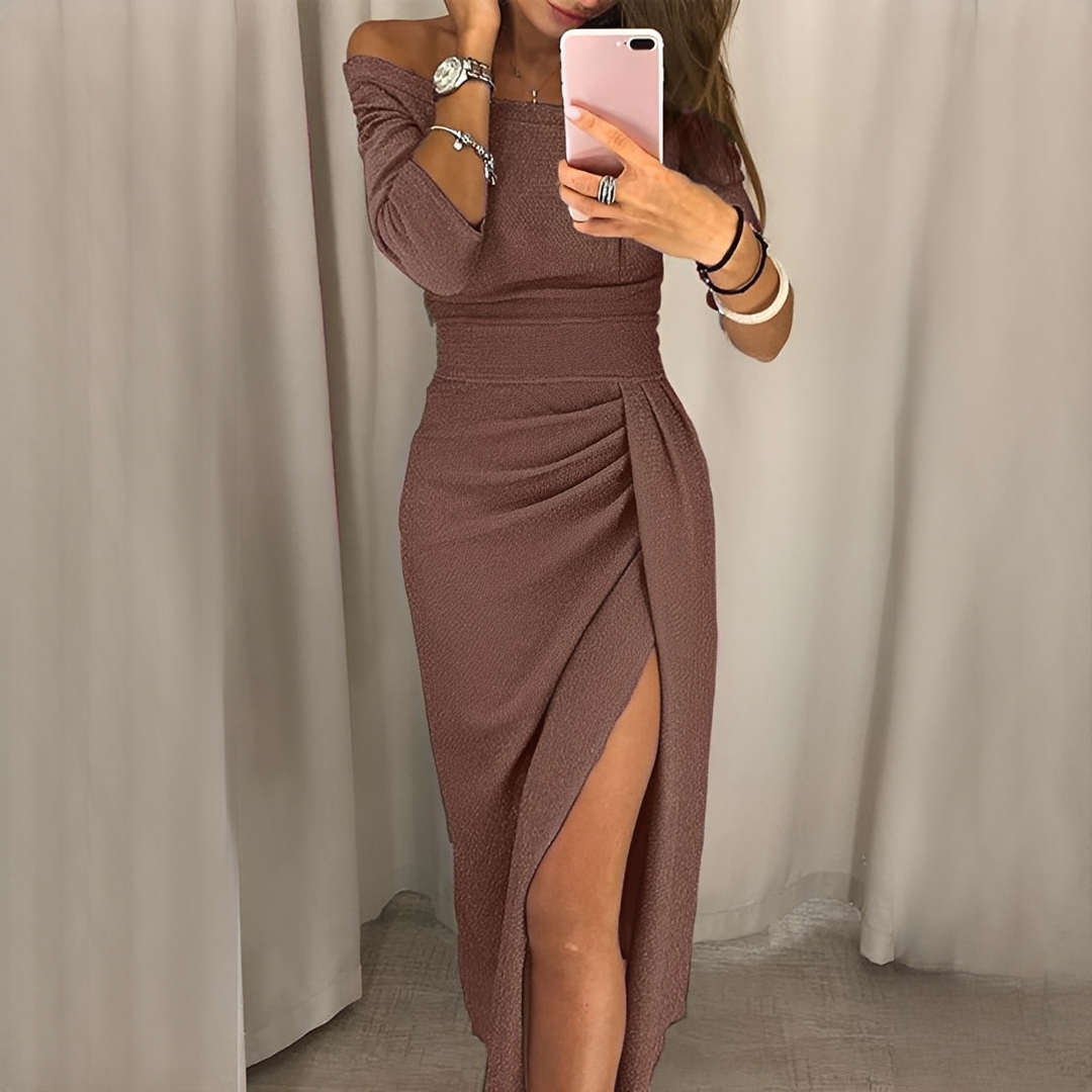 Cristy - Elegantes Damenkleid ohne Schultern