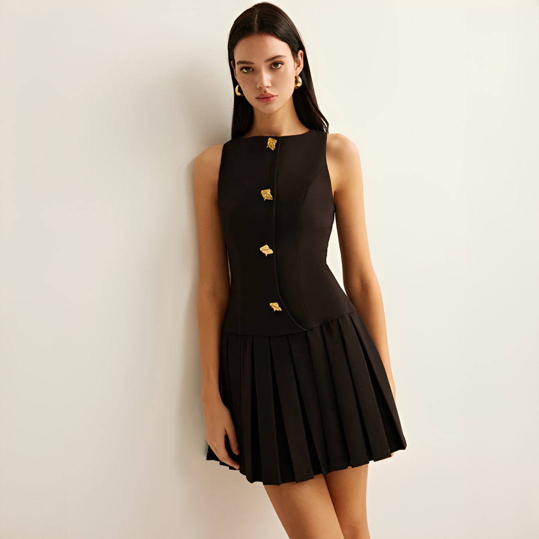 Valery - Schickes gefaltetes Minikleid