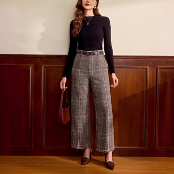 Christabel - Hochgeschnittene karierte Hose