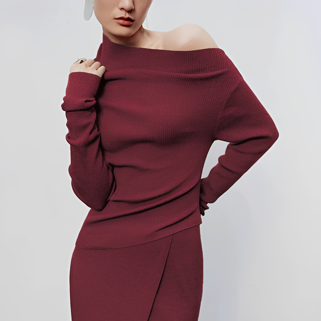Larissa - Asymmetrisches Langarmshirt