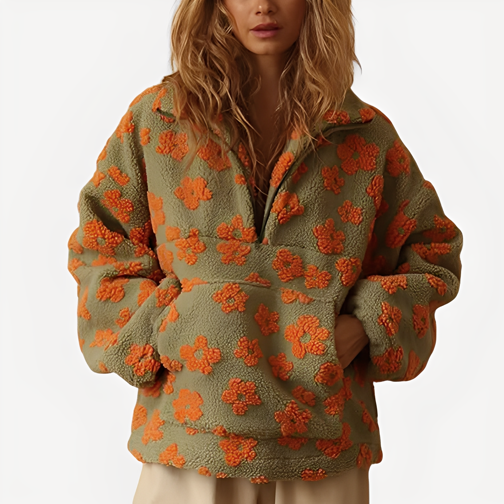 Elizabeth - Moderner Pullover mit Blumendesign