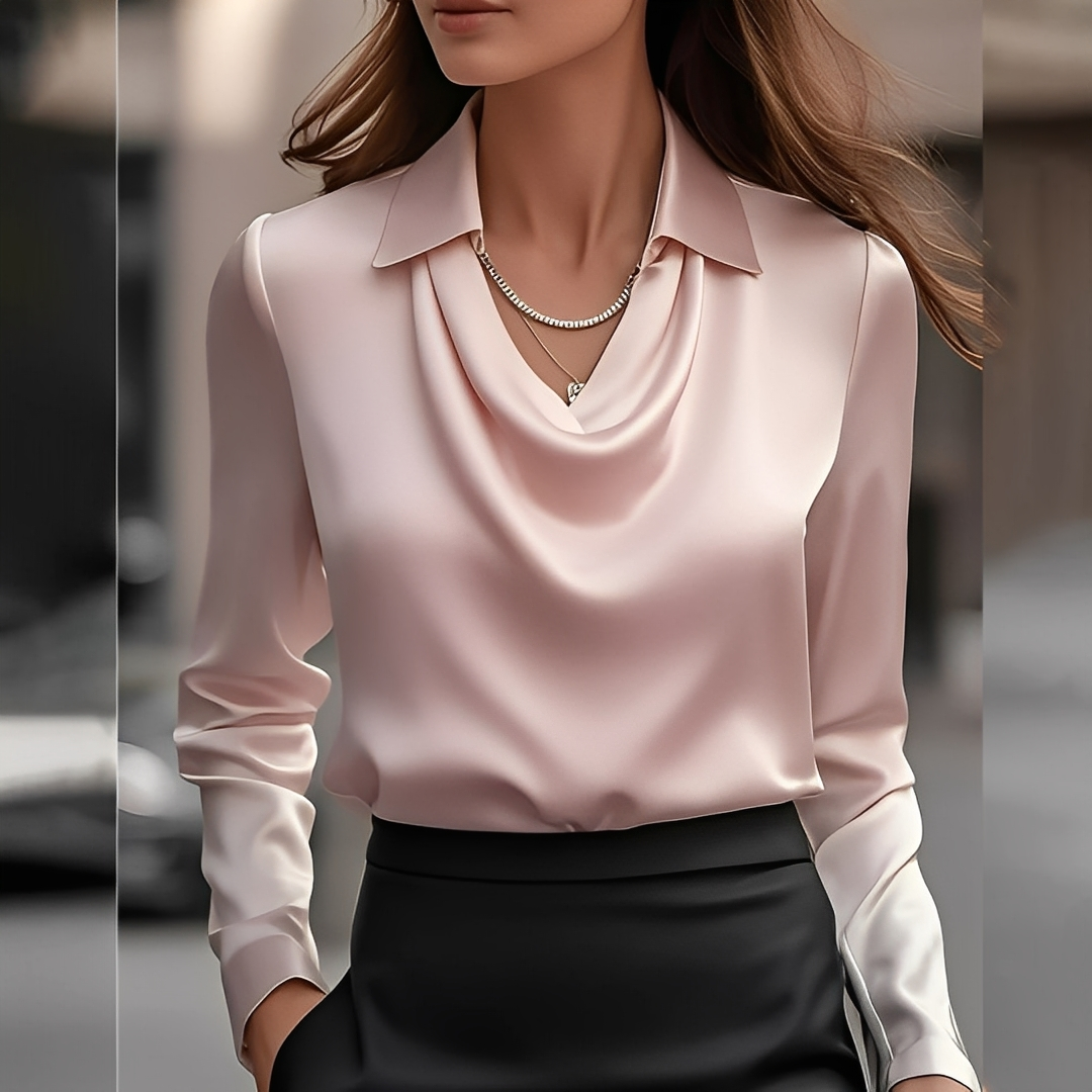 Laurentine - Anspruchsvolle Bluse mit langen Ärmeln für Damen