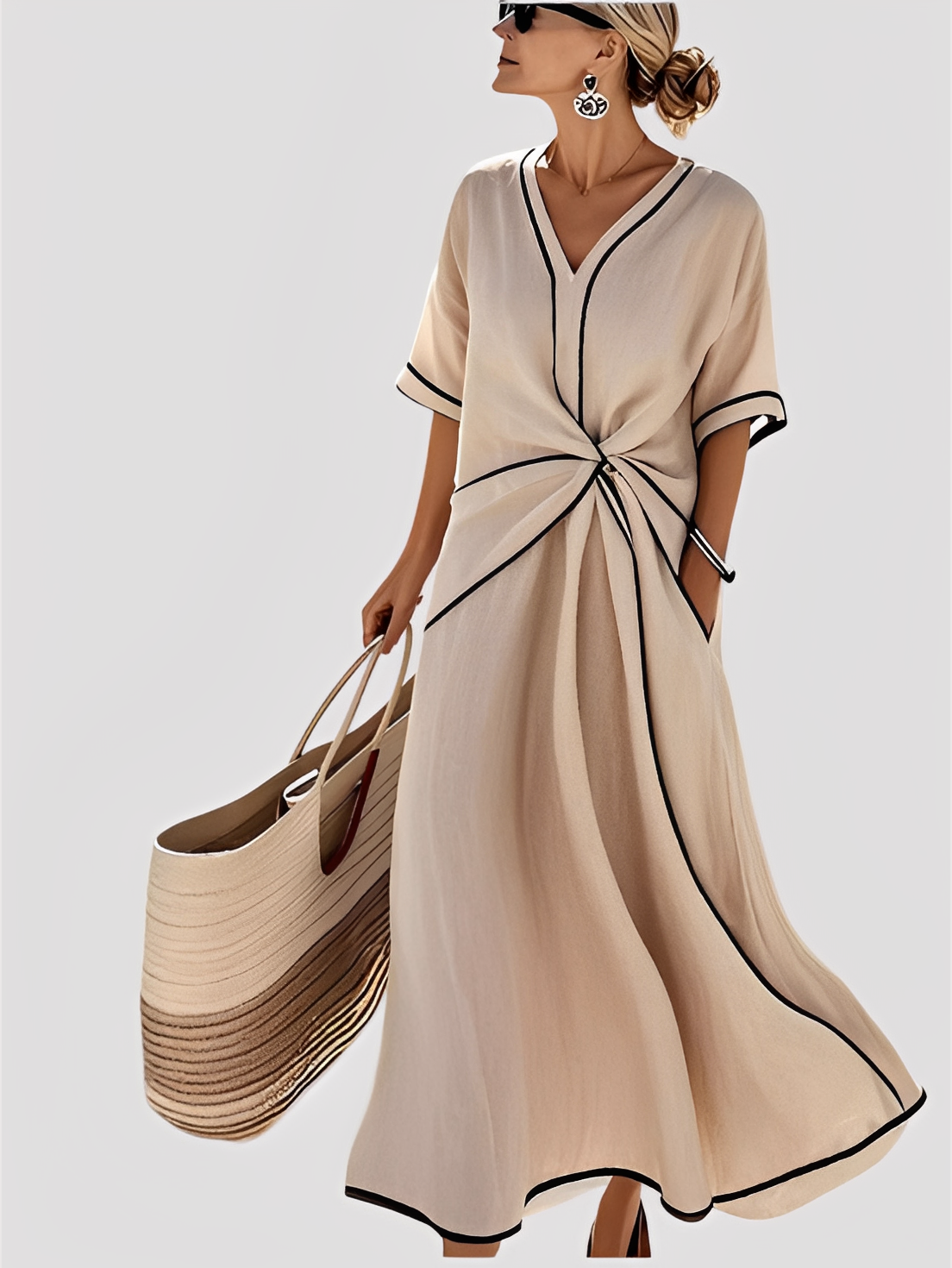 Mabel - Elegantes, locker geschnittenes Damen-Maxikleid