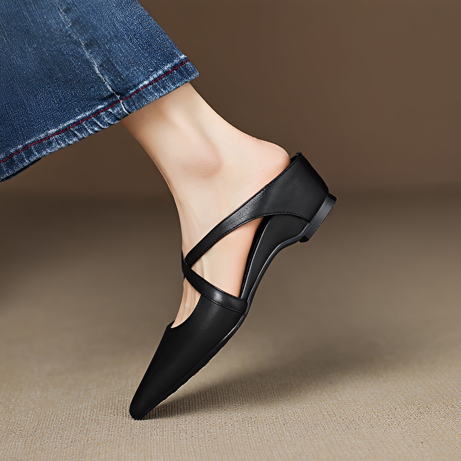 Riley - Trendige Flache Mules im Verwaschenen Look