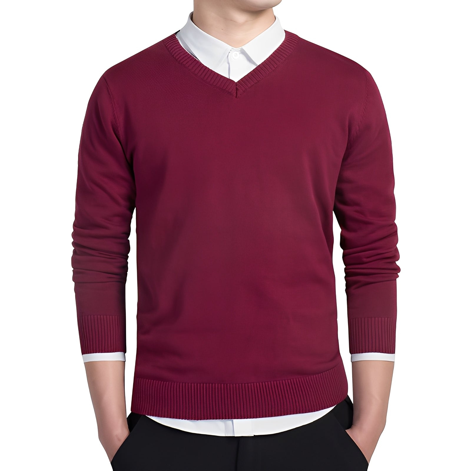 Tom - Lässiger Herrenpullover mit V-Ausschnitt