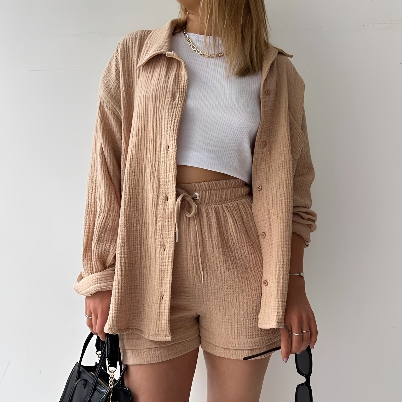 Julia - Bequemes Set mit Reverskragen und hoher Taille für Damen