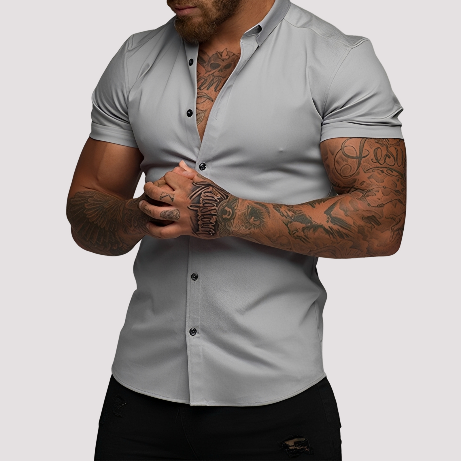 Oscar - Kurzärmeliges Slim-Fit-Hemd für Herren