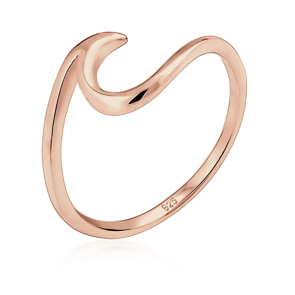 Wellenring im minimalistischen Design - Silberring in Wellenform