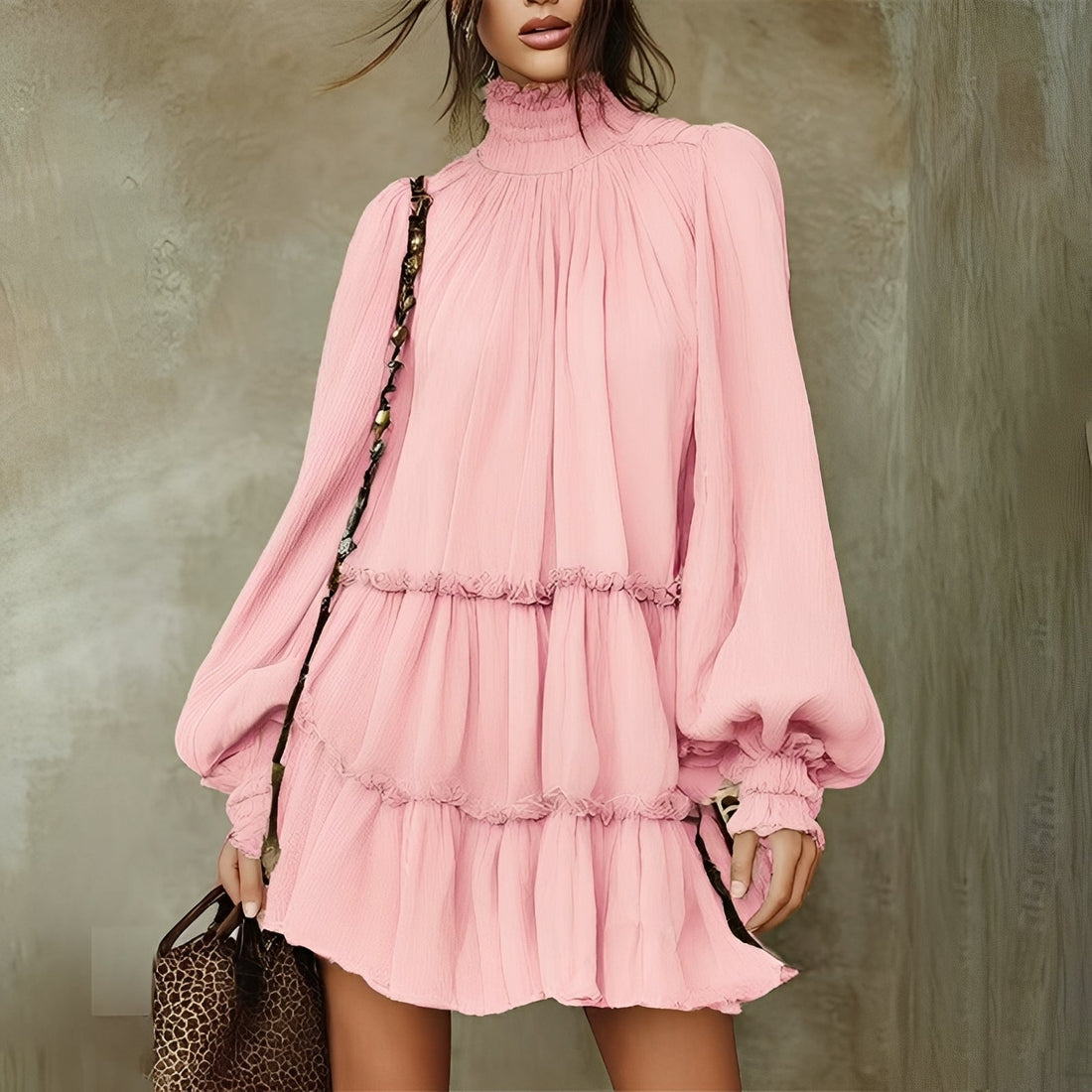 Mayeth - Stilvolles Ruffle Mini Kleid