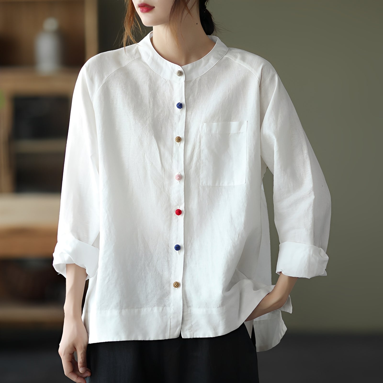 Nellie - Bequeme Bluse mit Taschen für Damen