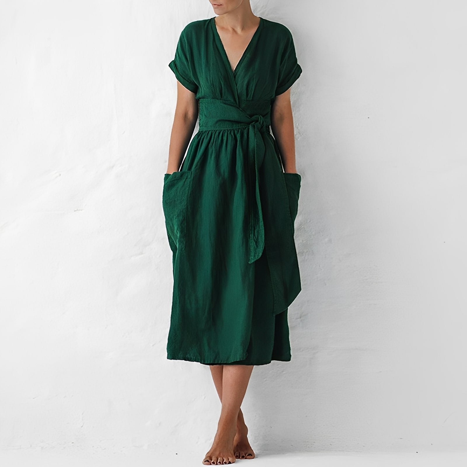 Sasha - Lockeres Wickelkleid mit Taschen