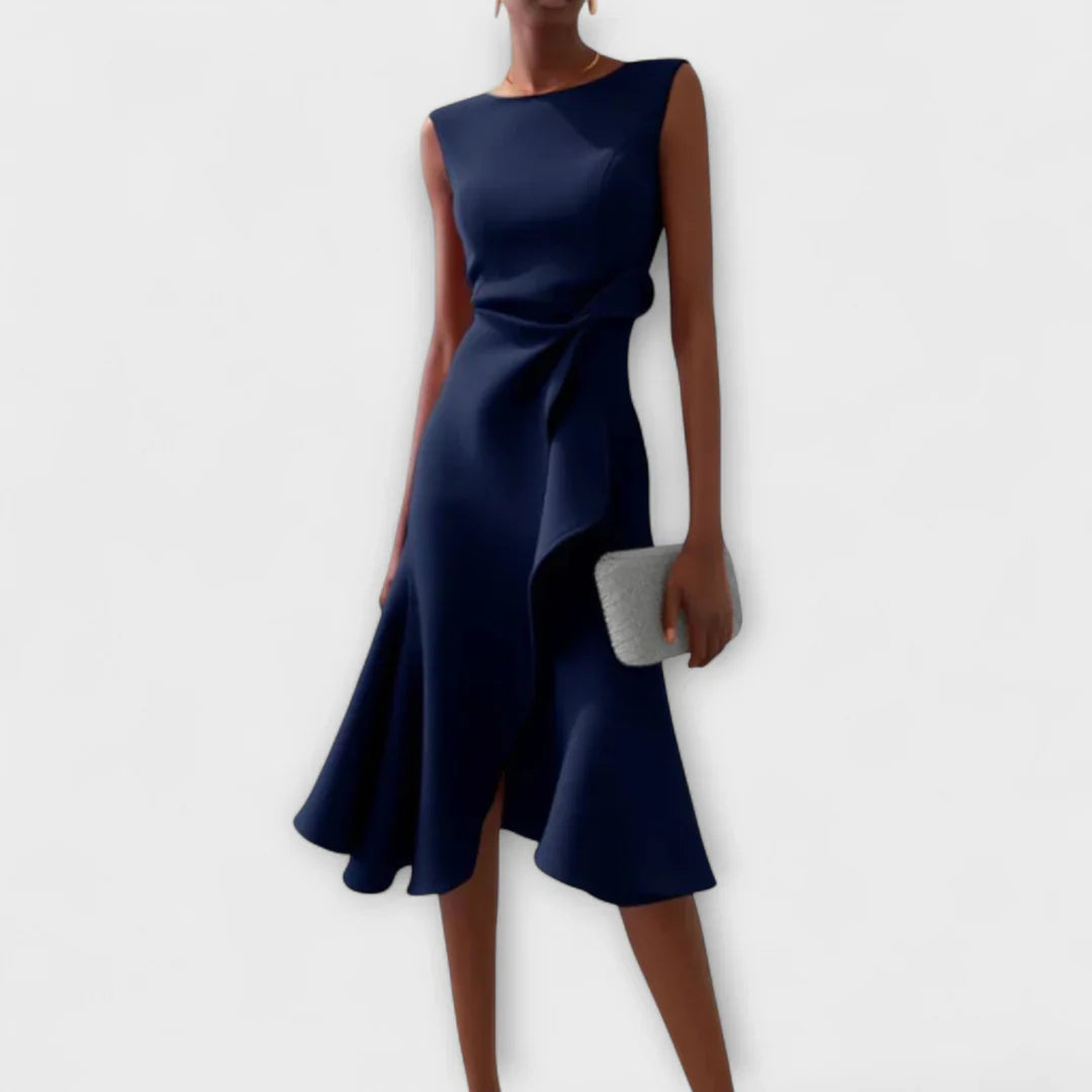 Sheila - Elegantes Damen Midikleid mit Volant-Details