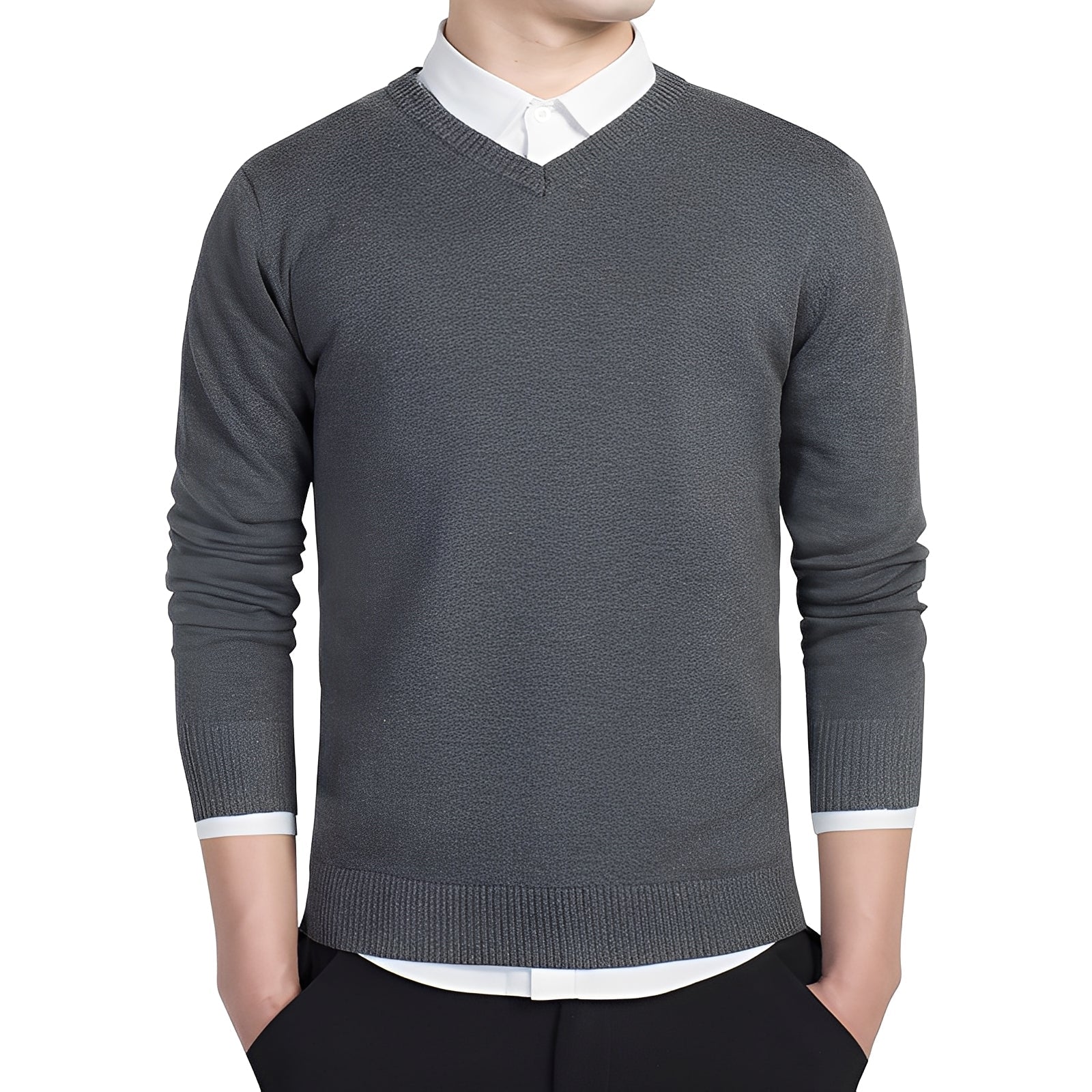 Tom - Lässiger Herrenpullover mit V-Ausschnitt