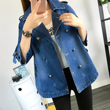 Faye - Schicker Denim-Cape-Mantel