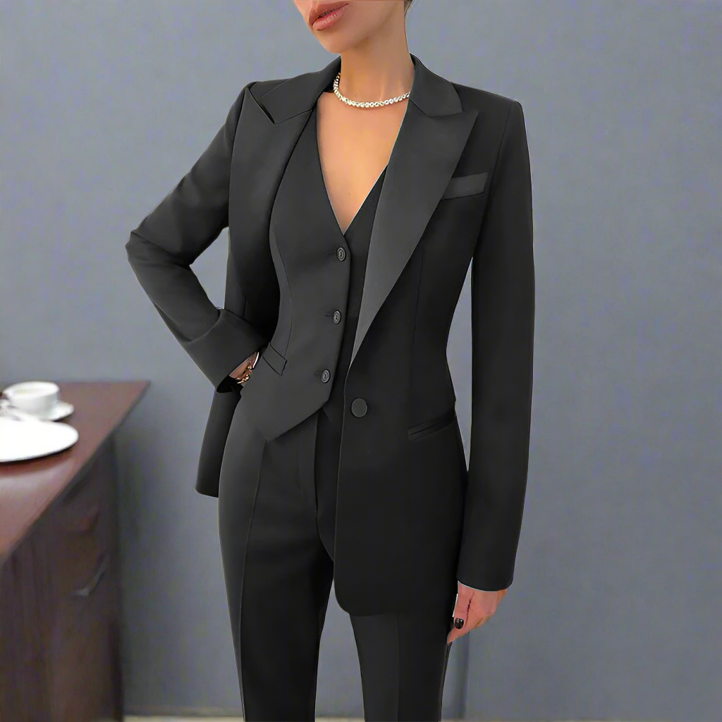 Clara - Elegantes dreiteiliges Set aus Jacke, Hose und Oberteil