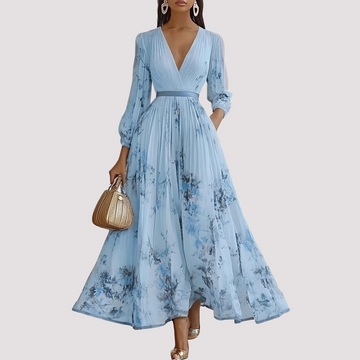 Leah - Midikleid mit Blumenmuster und langen Ärmeln