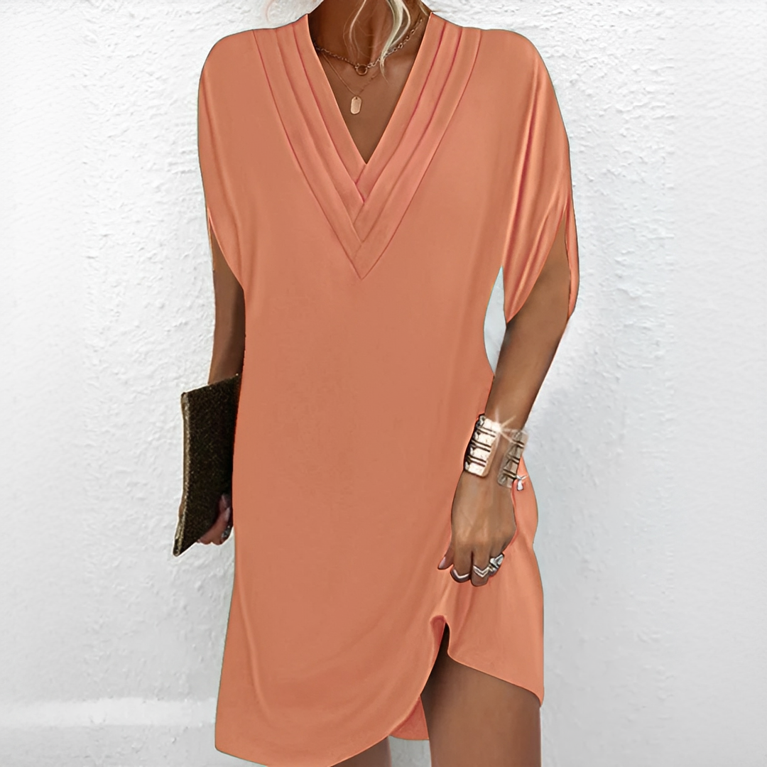 Jazlynn - Plissiertes Kleid mit Fledermausärmeln