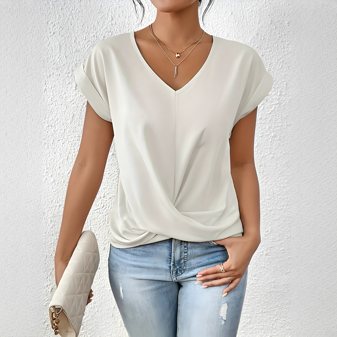 Velanie - Weites V-Ausschnitt-Shirt
