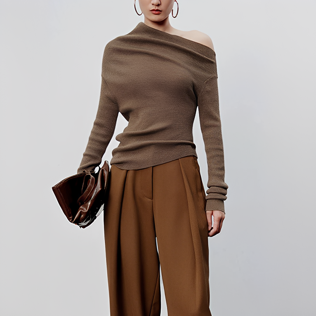 Larissa - Asymmetrisches Langarmshirt
