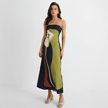 Delaney - Stilvolles Kleid mit Blumenmuster und Tube-Top